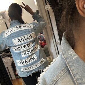 Light Blue Stressed Denim Jacket